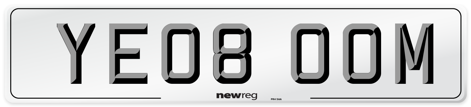 YE08 OOM Number Plate from New Reg